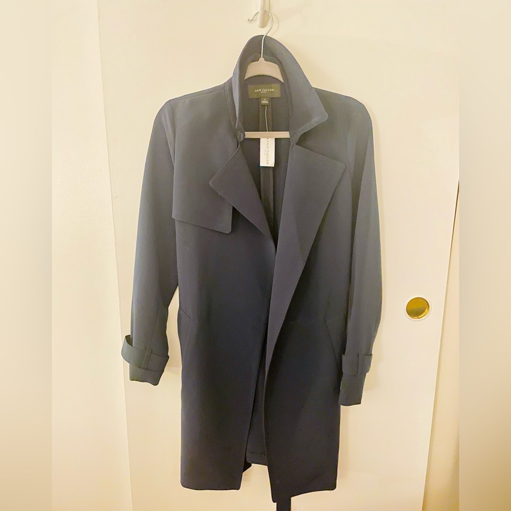 COPY - Ann Taylor Navy Blue Trench Medium NWT